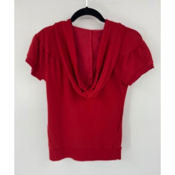 Evy’s Tree red hooded zip up Veronica top - Picture 3 of 7